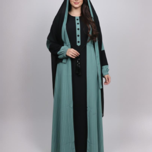 Women Daily Wear Beautiful Double Shrug Dori Style Abaya (with Black shawl )