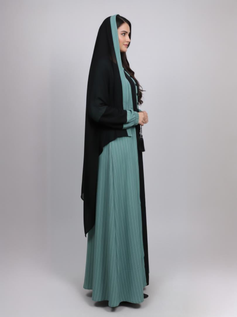Women Daily Wear Beautiful Double Shrug Dori Style Abaya (with Black shawl ) - Image 3