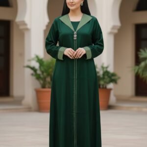 Malik Abaya Emerald TikTok Abaya with Matching Stall