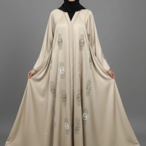 Beige cream imported TikTok umbrella abaya for women by Malik Abaya