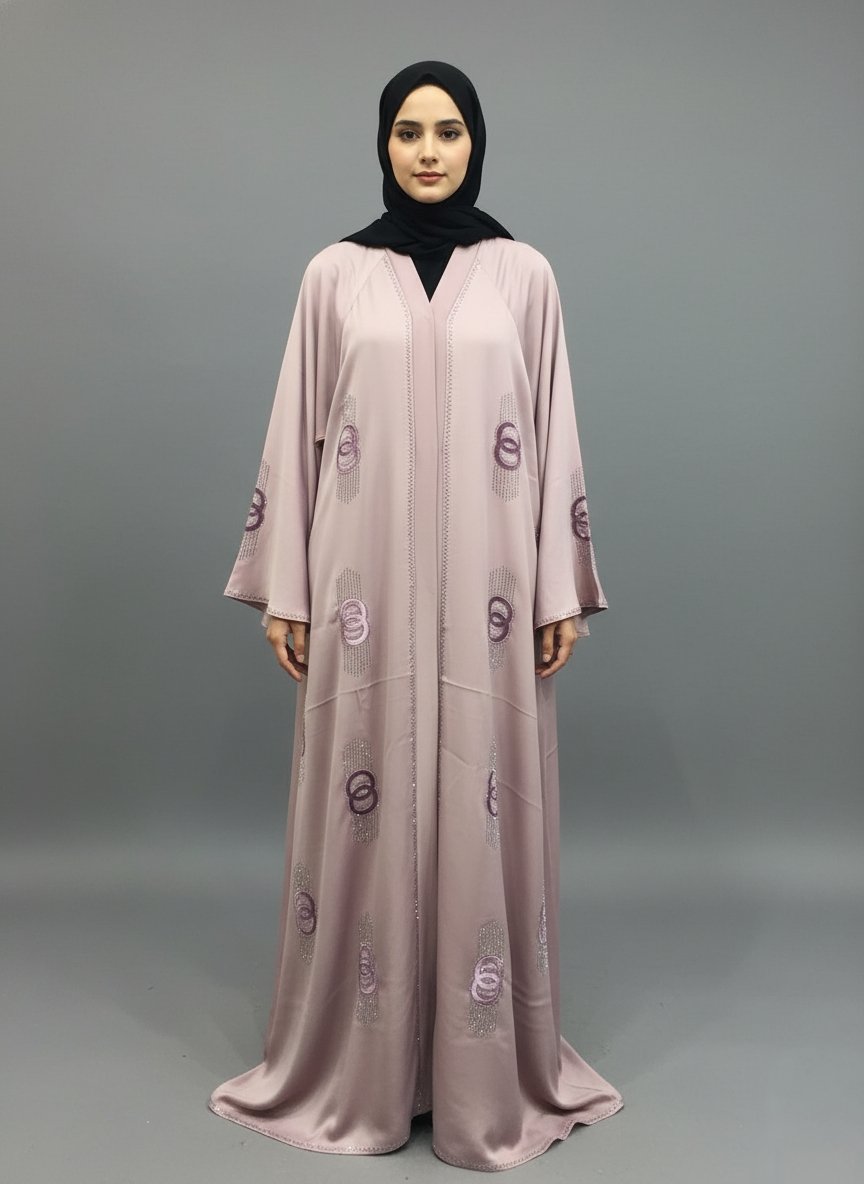 Pink imported TikTok bada ghera umbrella abaya for women by Malik Abaya