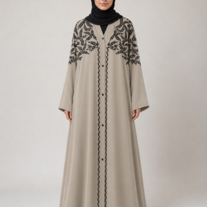 rey Koshibo Abaya with Black Handwork Embroidery
