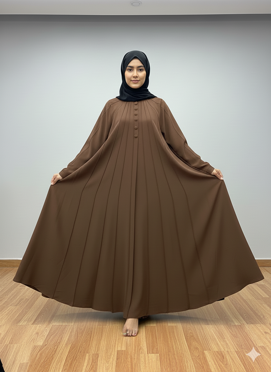 Malik Abaya Premium Prada Fabric Umbrella Cut Abaya | Elegant Flared Designer Modest Wear for Women