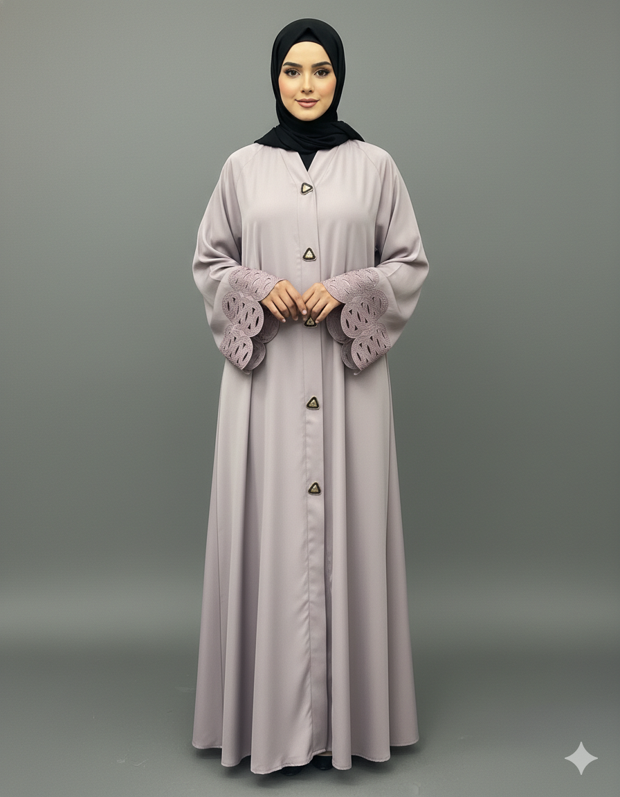 Malik Abaya - Premium TikTok Fabric Abaya with OD Laser Cutting Design | Elegant Designer Modest Wear for Women - Image 5