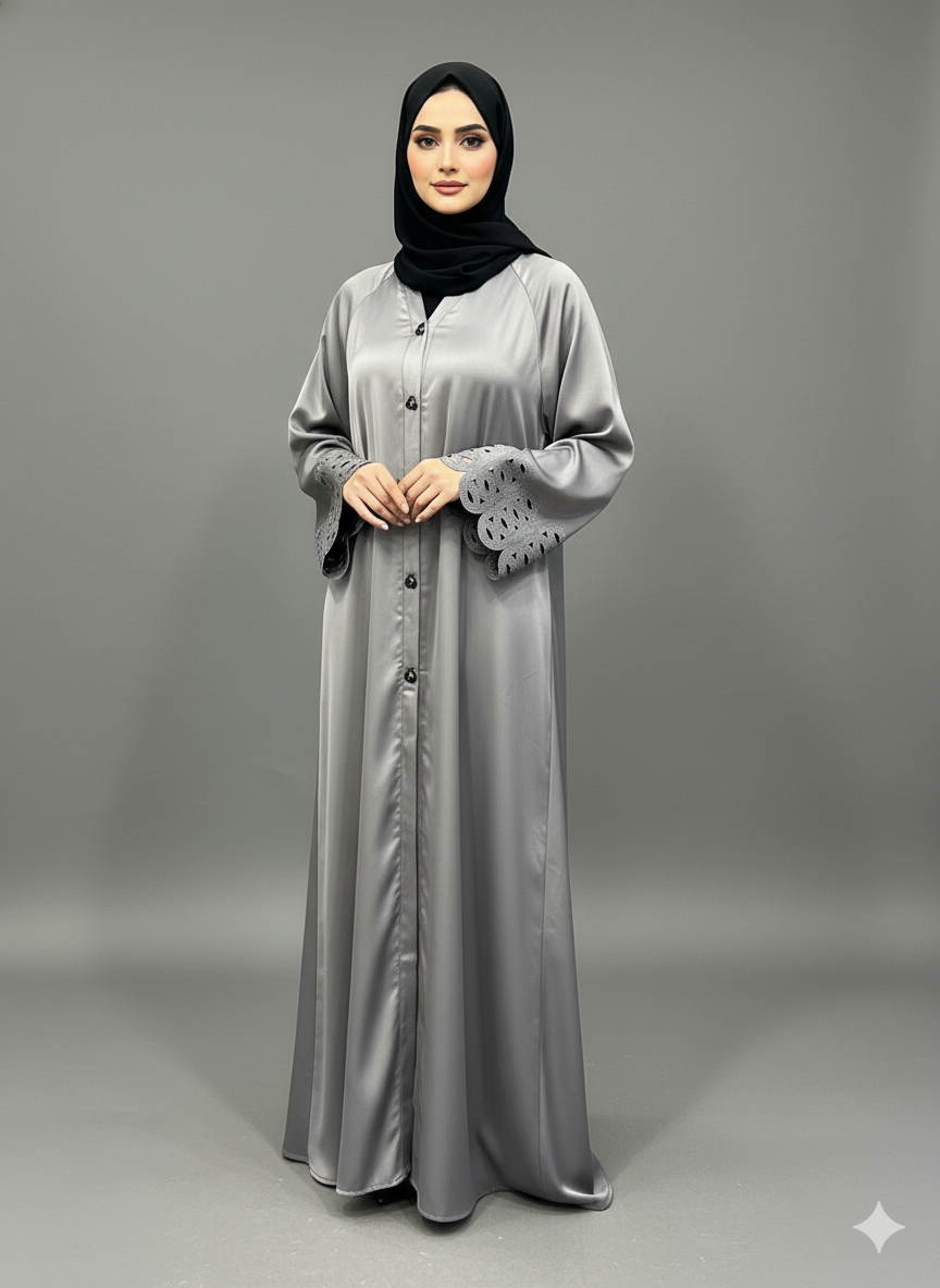 Malik Abaya - Premium TikTok Fabric Abaya with OD Laser Cutting Design | Elegant Designer Modest Wear for Women