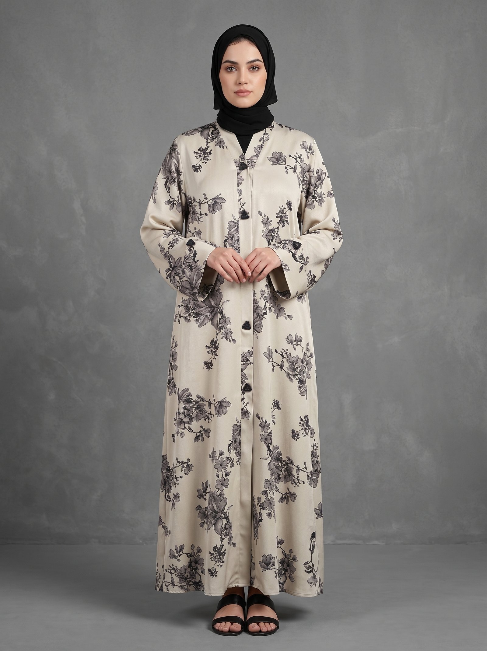 beige colour abaya