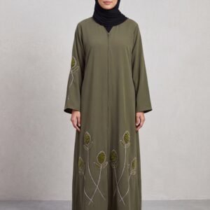 Prada Fabric Abaya with Velvet Design