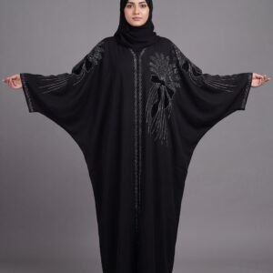 Malik Abaya - Premium Imported TikTok Fabric Kaftaan with Velvet Patch & Stone Work | Elegant Modest Wear for Women