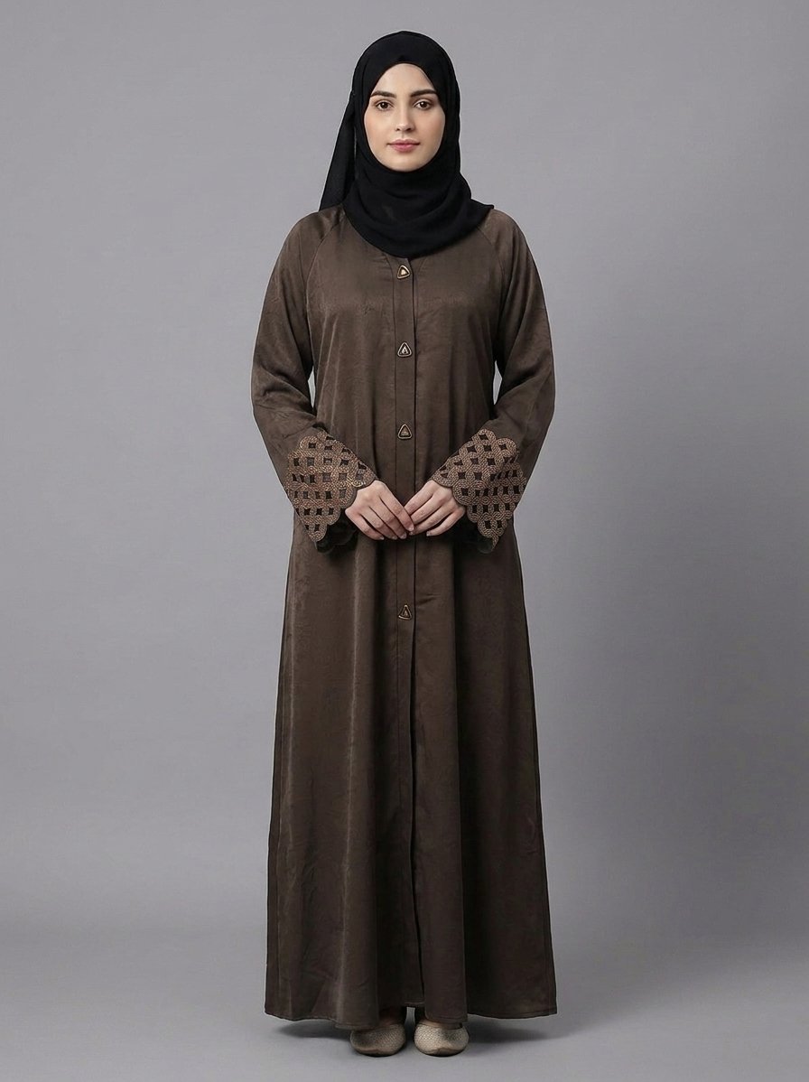 Malik Abaya - Premium Marbella Fabric Abaya with Laser Cutting Design on Sleeves | Elegant Modest Wear for Women