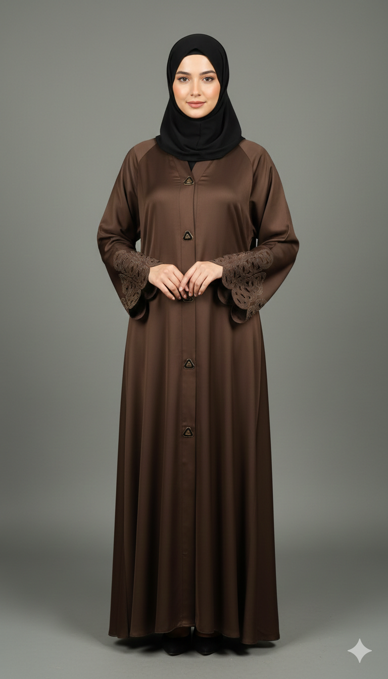 Malik Abaya - Premium TikTok Fabric Abaya with OD Laser Cutting Design | Elegant Designer Modest Wear for Women - Image 4