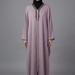Malik Abaya Premium Prada Fabric Kaftan with Elegant Lace Design | Designer Modest Wear for Women